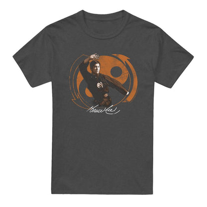 Charcoal - Front - Bruce Lee Unisex Adult Jeet Kun Do Pose Heather T-Shirt