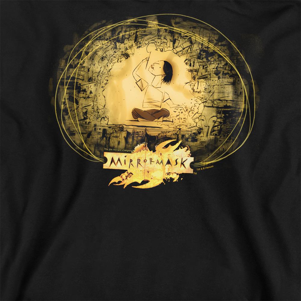 Black - Side - MirrorMask Unisex Adult Sketch Sweatshirt