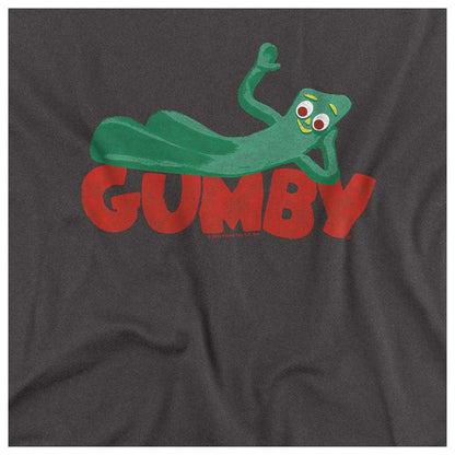 Charcoal Heather - Side - Gumby Unisex Adult On Logo Long-Sleeved T-Shirt