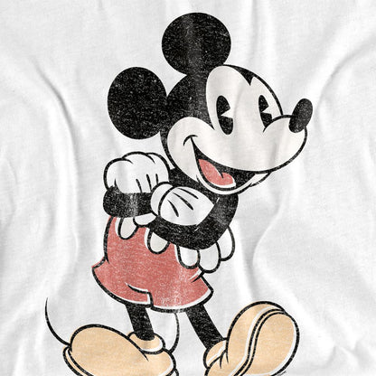 White - Side - Disney Unisex Adult Mickey Mouse Vintage Long-Sleeved T-Shirt