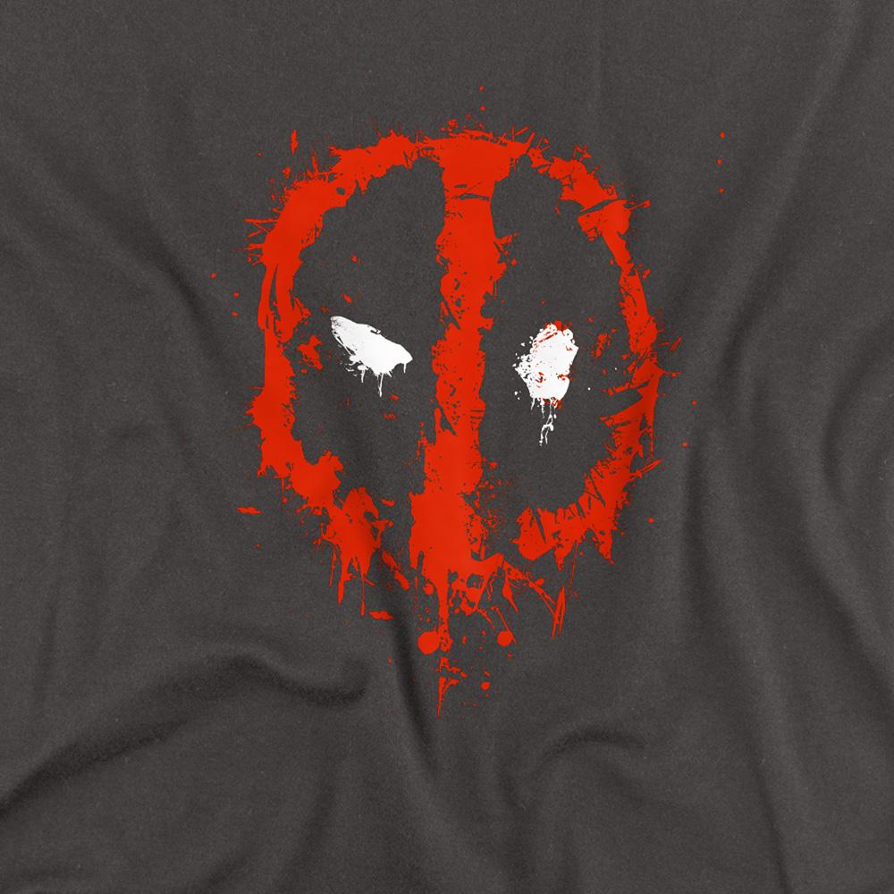 Charcoal - Side - Deadpool Unisex Adult Painted Logo Long-Sleeved T-Shirt