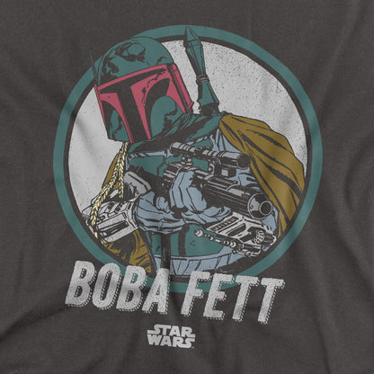 Charcoal - Side - Star Wars Unisex Adult Boba Long-Sleeved T-Shirt
