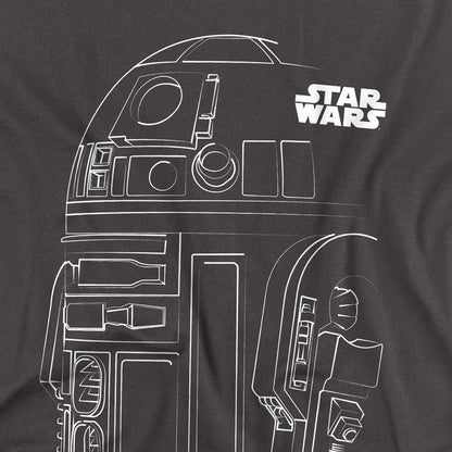 Charcoal - Side - Star Wars Unisex Adult R2-D2 Outline Long-Sleeved T-Shirt
