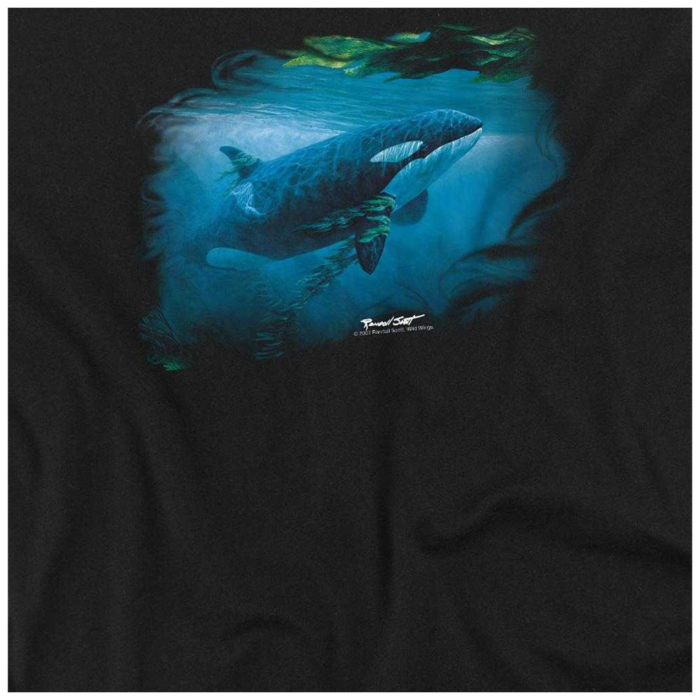 Black - Side - Wildlife Unisex Adult Pursuit Thru The Kelp Orca Long-Sleeved T-Shirt