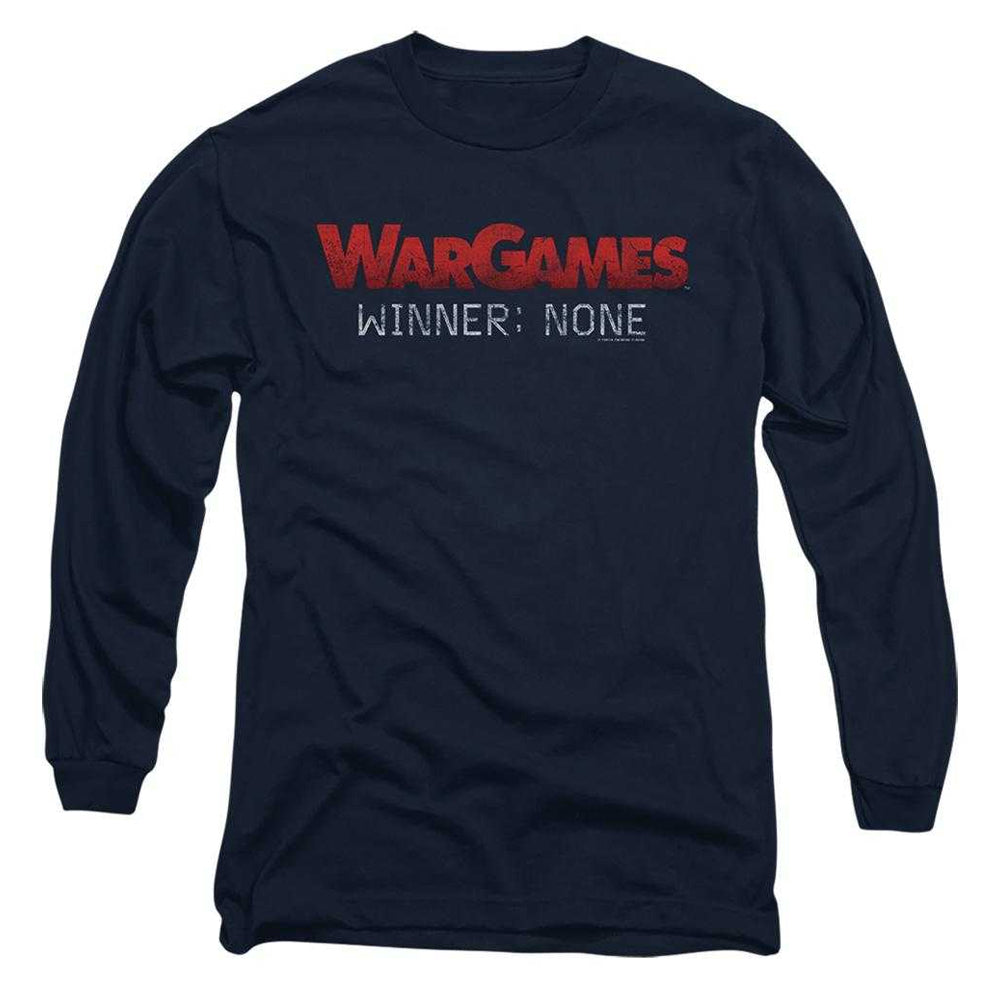 Navy - Front - WarGames Unisex Adult No Winners Long-Sleeved T-Shirt