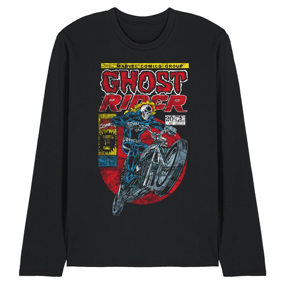 Black - Front - Ghost Rider Unisex Adult Long-Sleeved T-Shirt