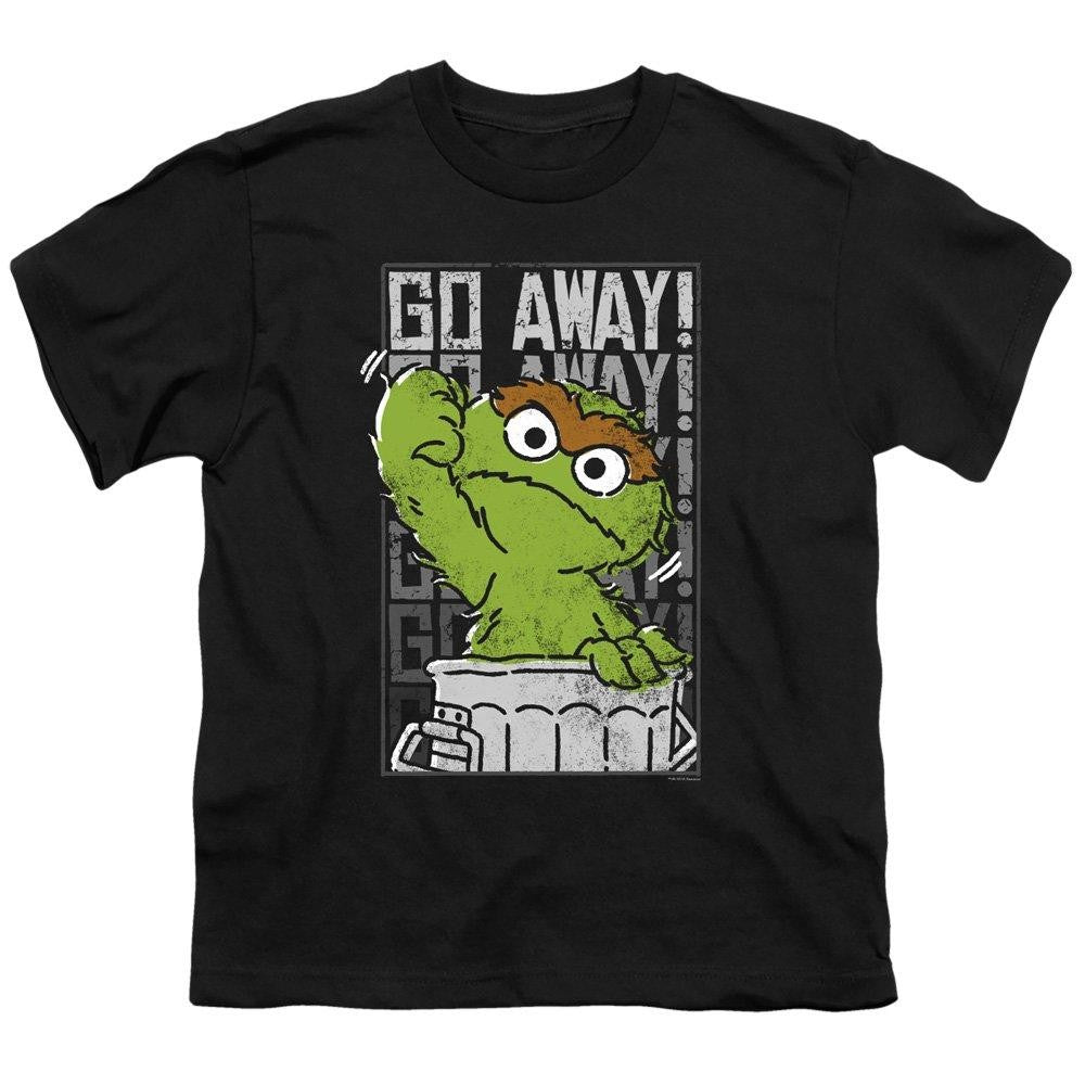Black - Front - Sesame Street Childrens-Kids Go Away T-Shirt
