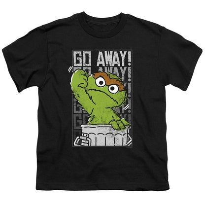 Black - Front - Sesame Street Childrens-Kids Go Away T-Shirt
