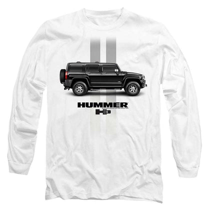 White - Front - Hummer Unisex Adult Stripe Long-Sleeved T-Shirt
