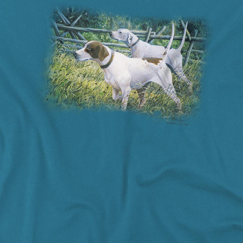 Slate - Side - Wildlife Unisex Adult English Pointer Pair T-Shirt
