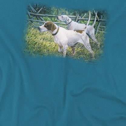 Slate - Side - Wildlife Unisex Adult English Pointer Pair T-Shirt