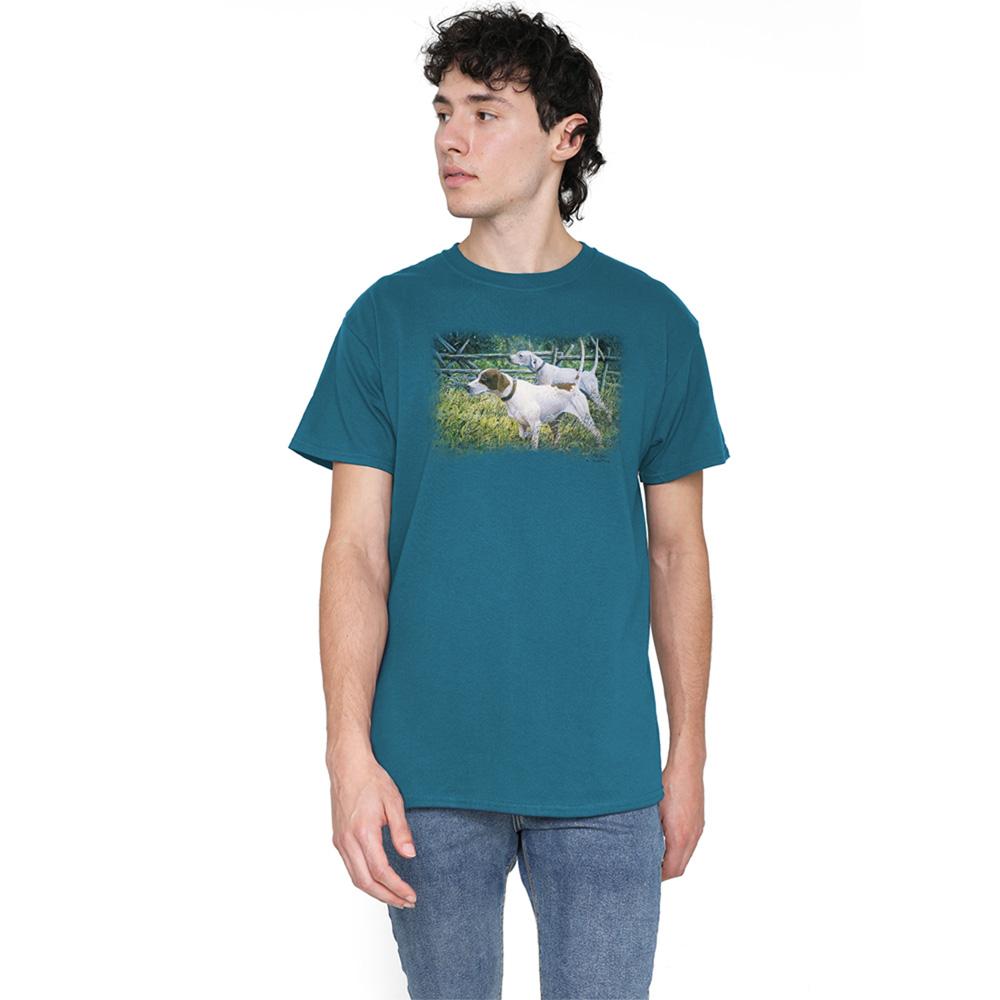 Slate - Lifestyle - Wildlife Unisex Adult English Pointer Pair T-Shirt