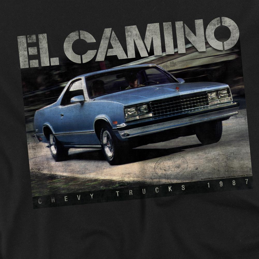 Black - Side - Chevrolet Unisex Adult El Camino Truck 87 Long-Sleeved T-Shirt