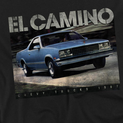 Black - Side - Chevrolet Unisex Adult El Camino Truck 87 Long-Sleeved T-Shirt
