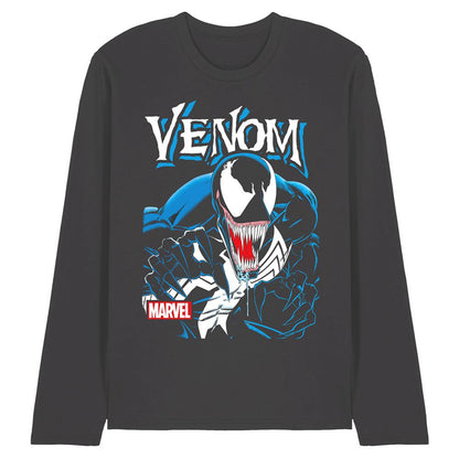 Charcoal - Front - Venom Unisex Adult Antihero Long-Sleeved T-Shirt