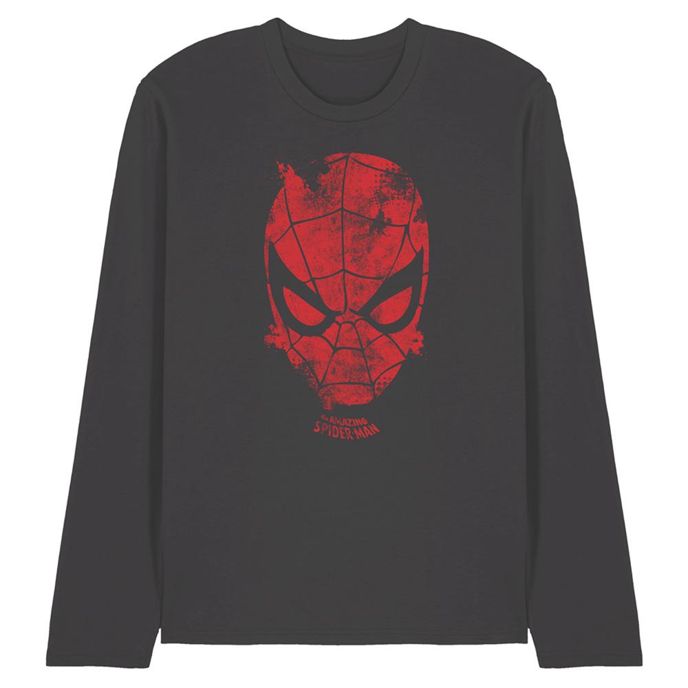 Charcoal - Front - Marvel Unisex Adult Webhead Long-Sleeved T-Shirt