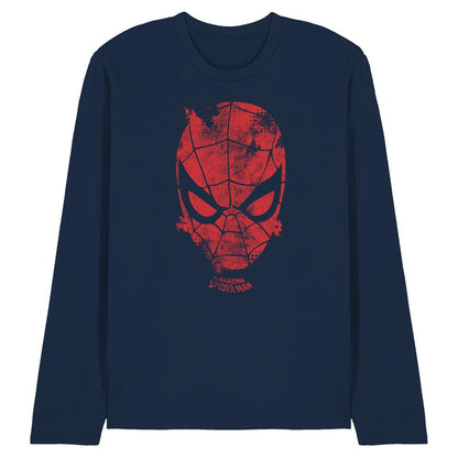 Navy - Front - Marvel Unisex Adult Webhead Long-Sleeved T-Shirt