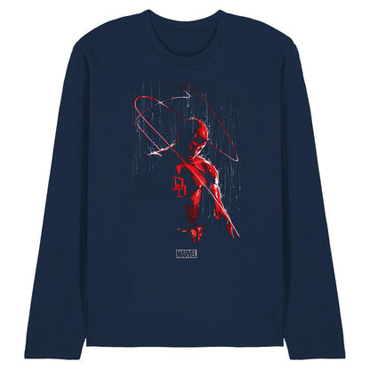 Navy - Front - Daredevil Unisex Adult Rain Long-Sleeved T-Shirt