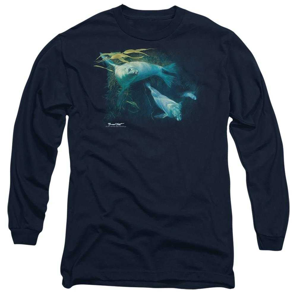 Navy - Front - Wildlife Unisex Adult Kelp Patrol Long-Sleeved T-Shirt