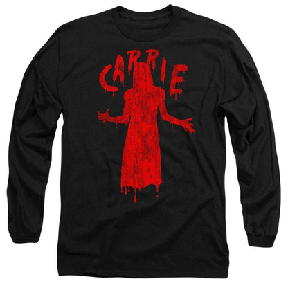 Black - Front - Carrie Unisex Adult Silhouette Long-Sleeved T-Shirt