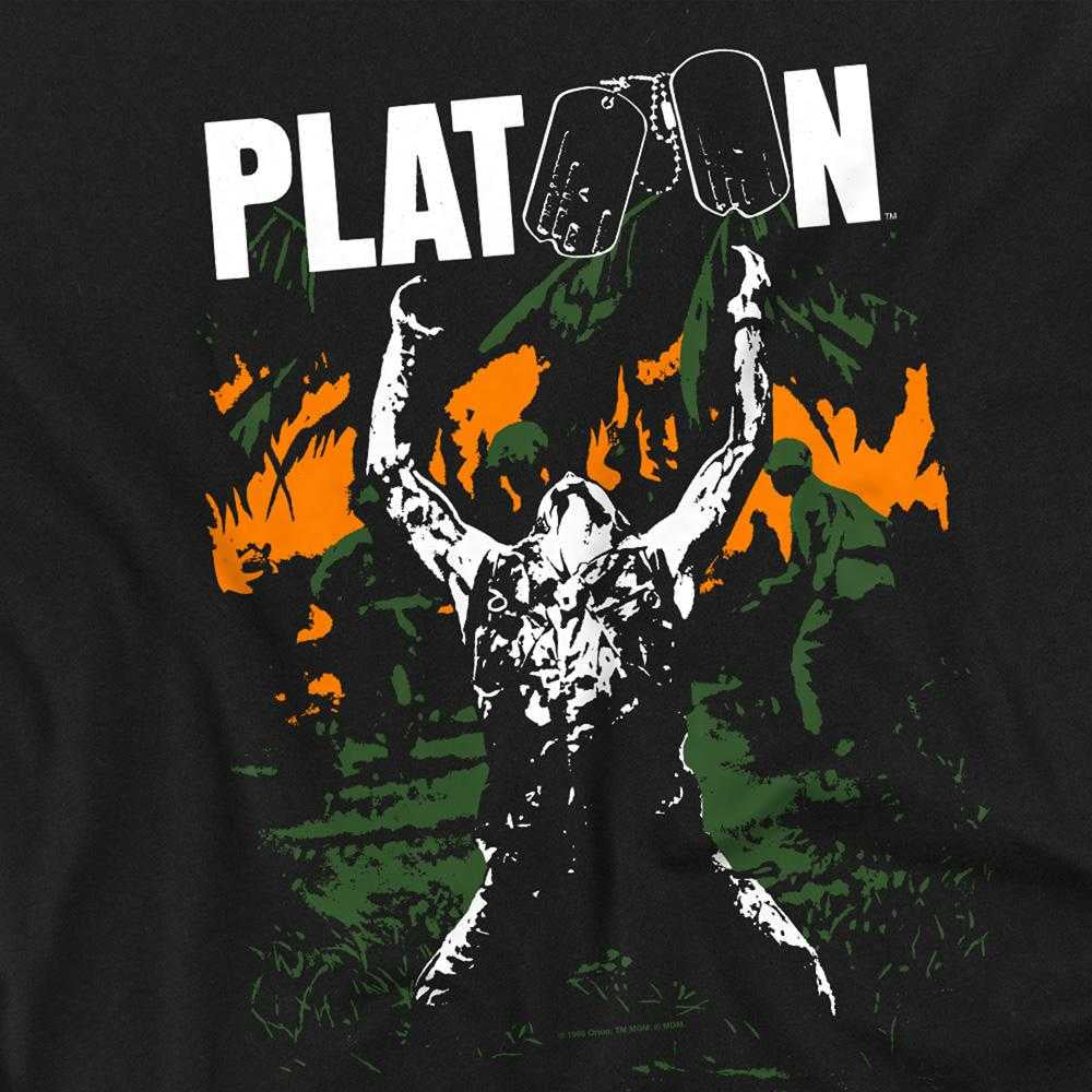 Black - Side - Platoon Unisex Adult Graphic Long-Sleeved T-Shirt