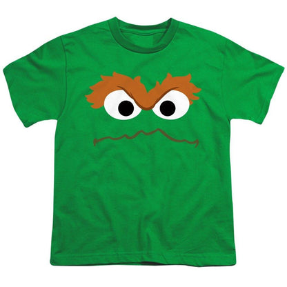 Irish Green - Front - Sesame Street Childrens-Kids Oscar The Grouch Face T-Shirt