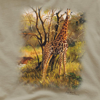 Safari Green - Side - Wildlife Unisex Adult Giraffe T-Shirt