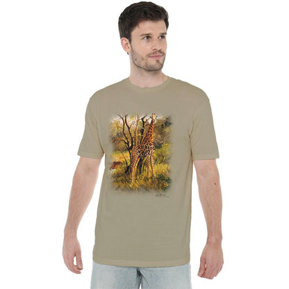 Safari Green - Lifestyle - Wildlife Unisex Adult Giraffe T-Shirt