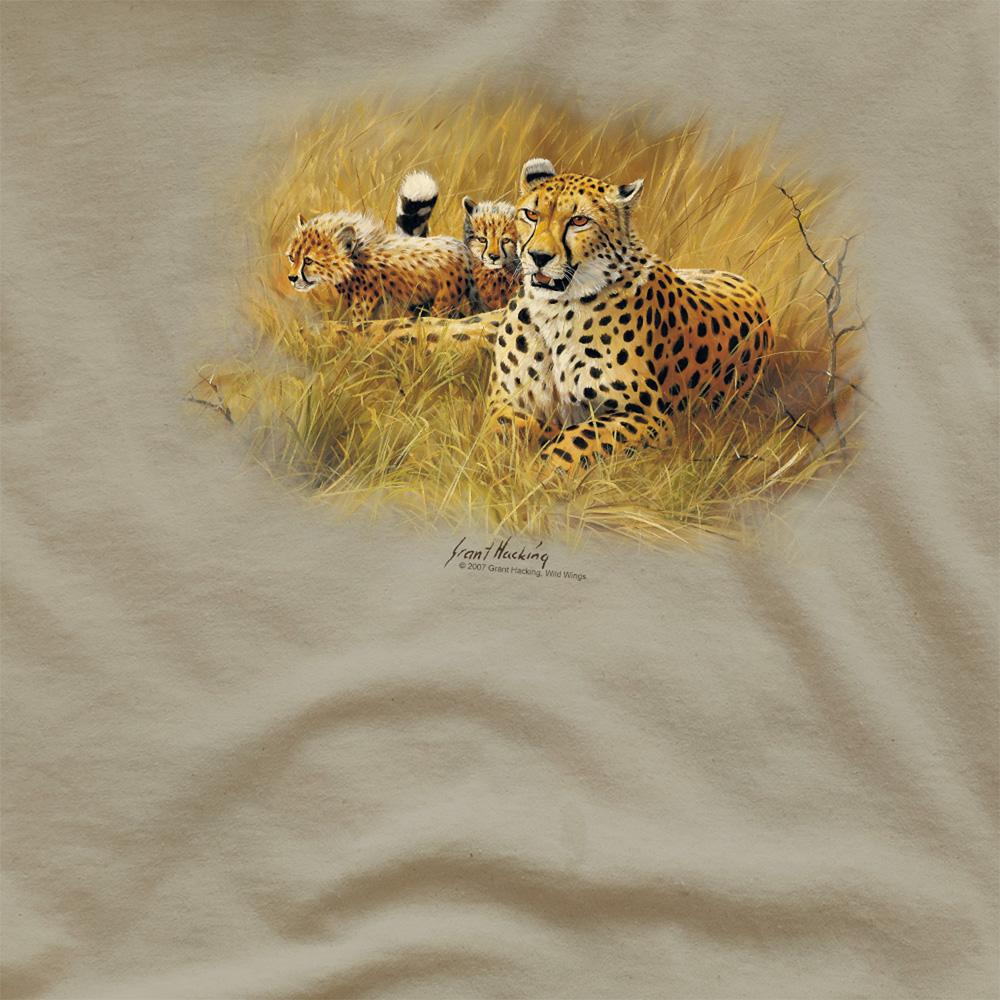 Safari Green - Side - Wildlife Unisex Adult Cheetah T-Shirt
