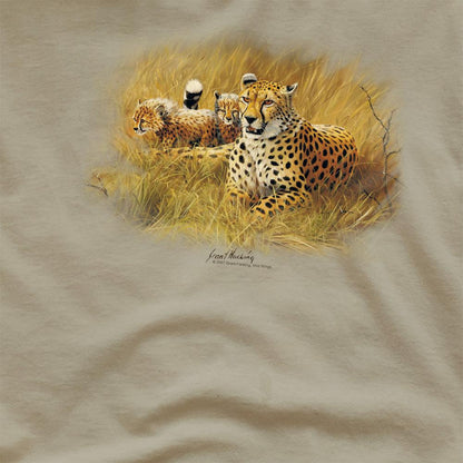 Safari Green - Side - Wildlife Unisex Adult Cheetah T-Shirt