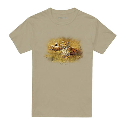 Safari Green - Front - Wildlife Unisex Adult Cheetah T-Shirt