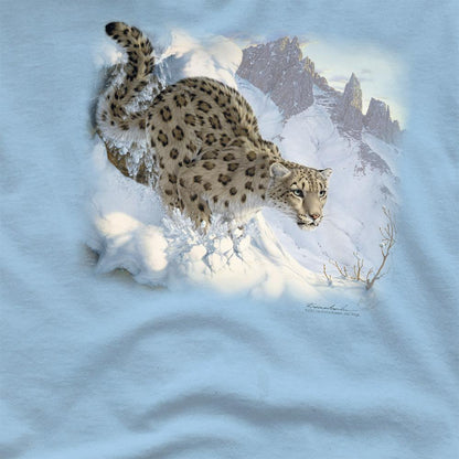 Light Blue - Side - Wildlife Unisex Adult Snow Leopard T-Shirt