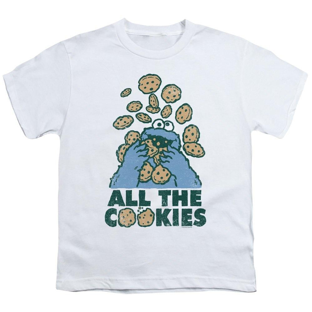 White - Front - Sesame Street Childrens-Kids All The Cookies T-Shirt
