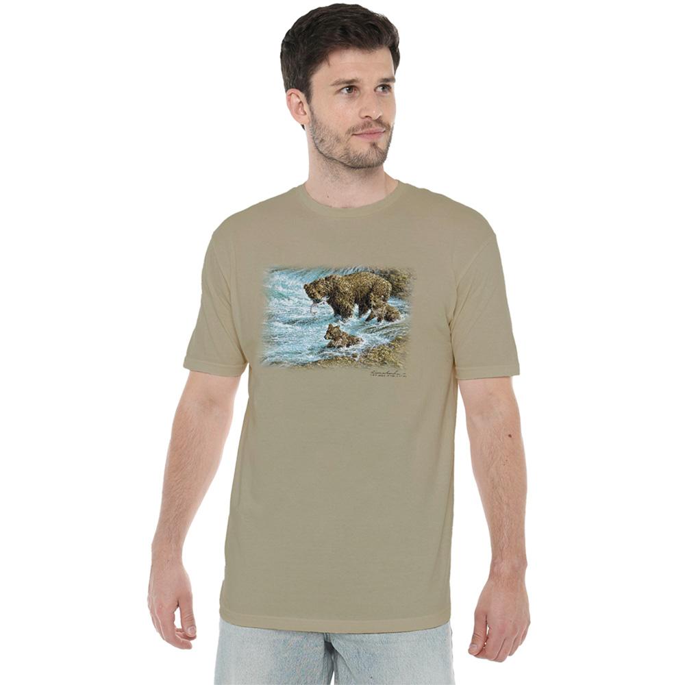 Safari Green - Lifestyle - Wildlife Unisex Adult Alaskan Brown Bear T-Shirt