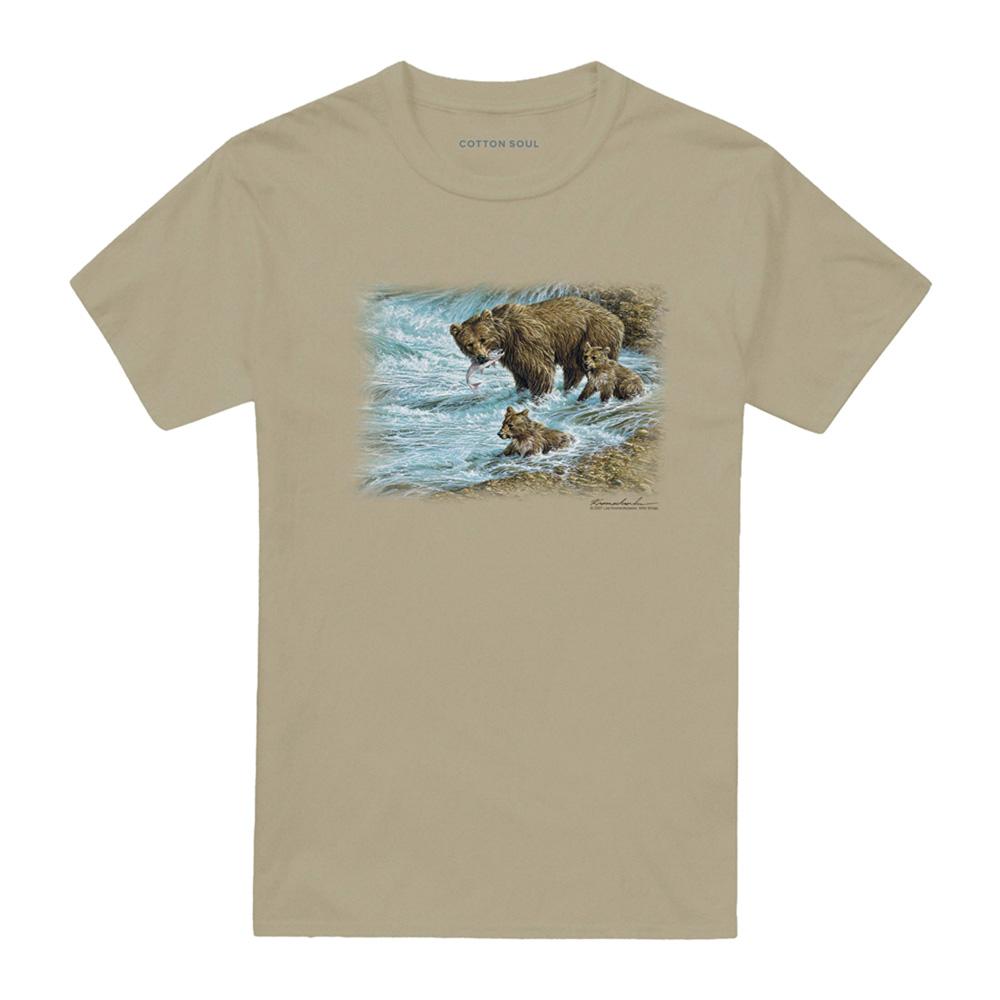 Safari Green - Front - Wildlife Unisex Adult Alaskan Brown Bear T-Shirt