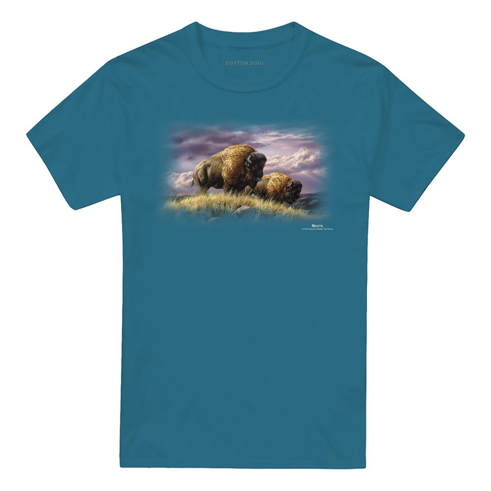 Slate - Front - Wildlife Unisex Adult Nomads Of The Plains T-Shirt