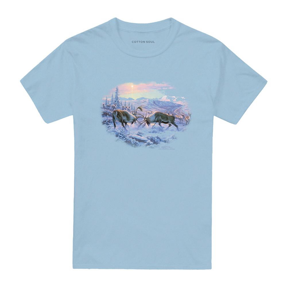 Light Blue - Front - Wildlife Unisex Adult Battling Bulls T-Shirt