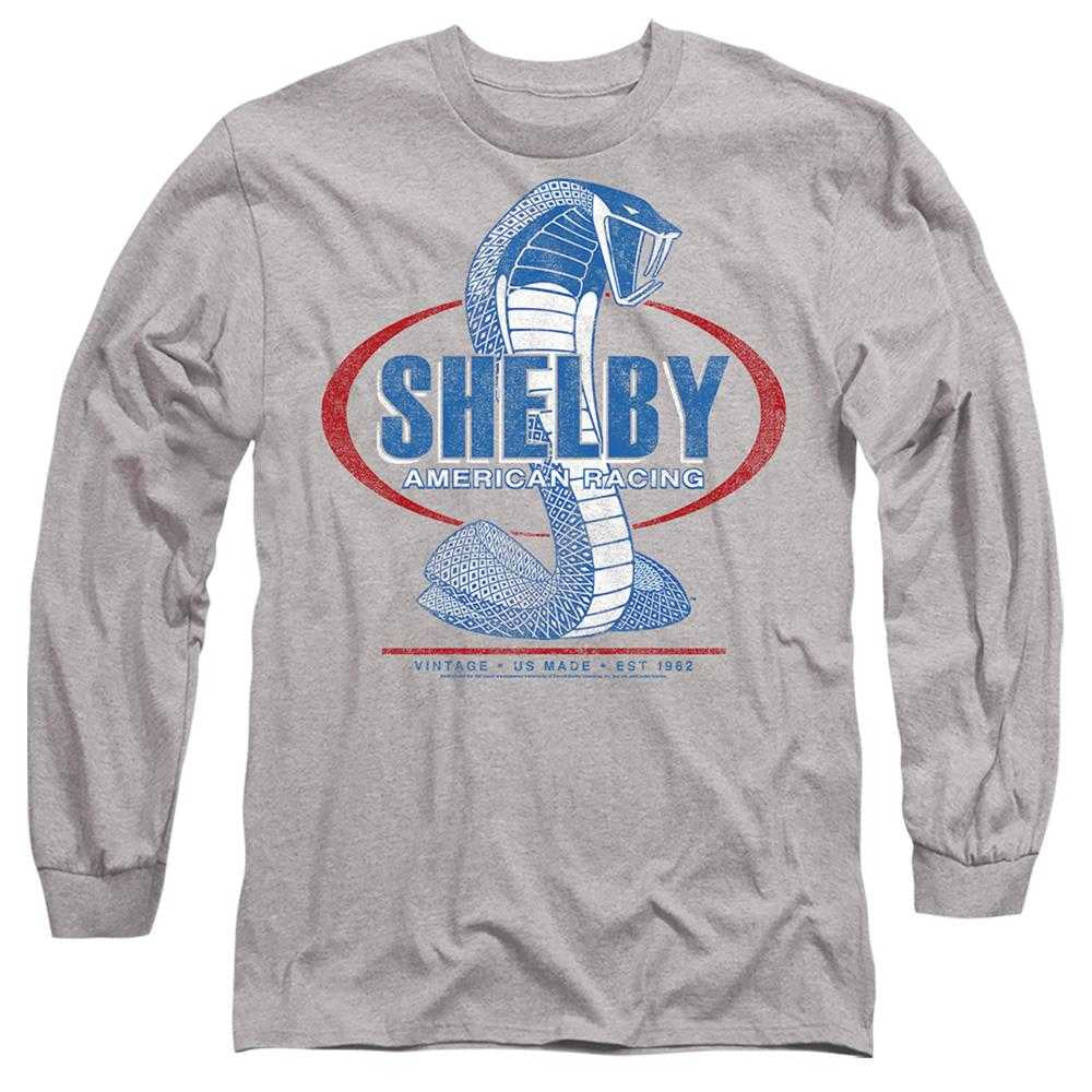 Athletic Heather - Front - Carroll Shelby Unisex Adult American Racing Long-Sleeved T-Shirt