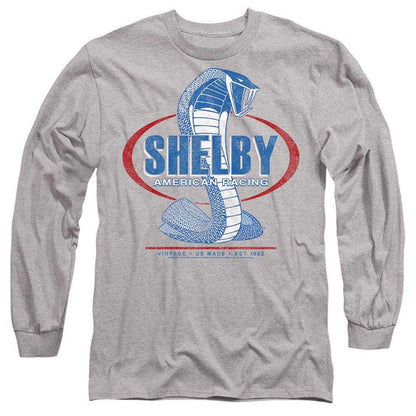 Athletic Heather - Front - Carroll Shelby Unisex Adult American Racing Long-Sleeved T-Shirt