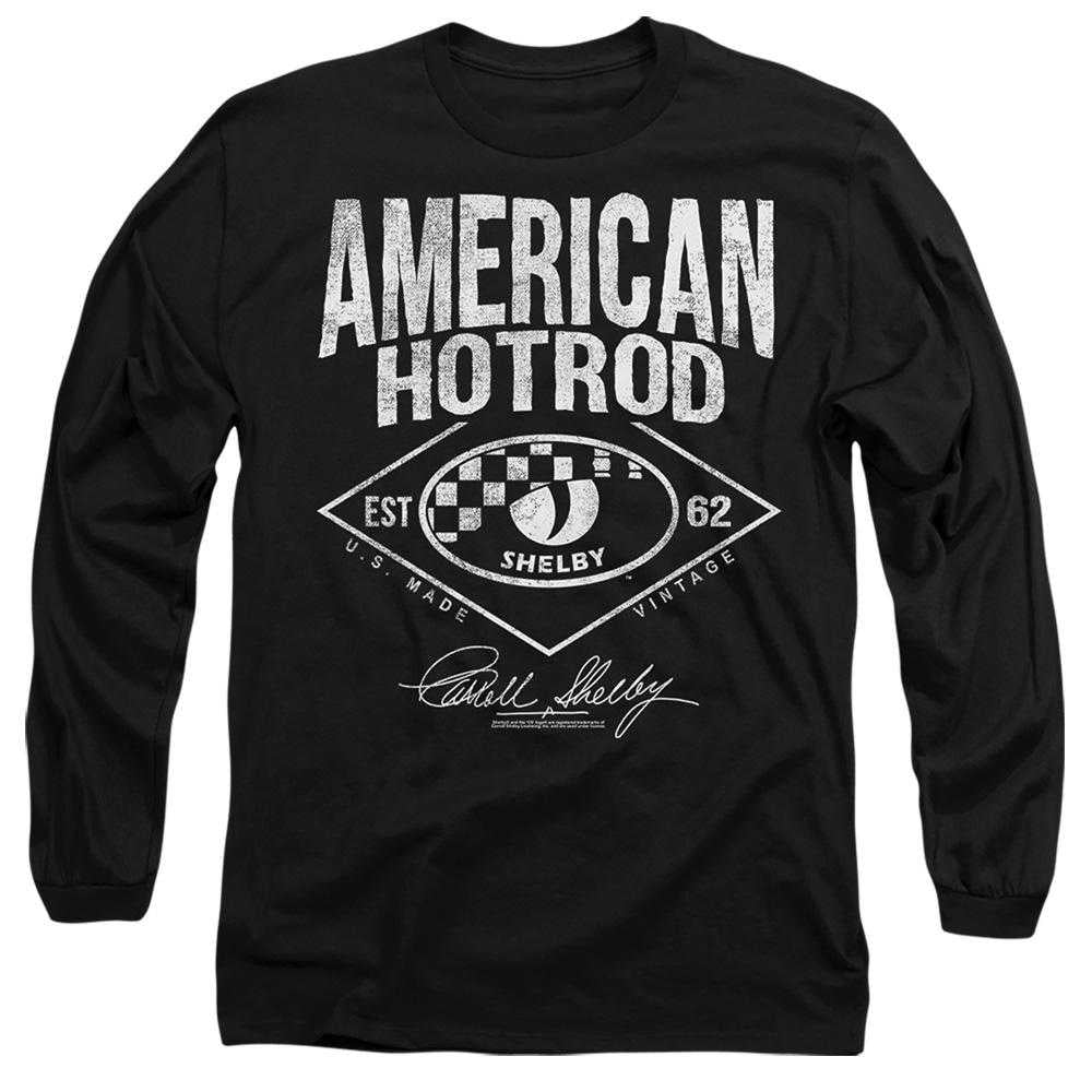Black - Front - Carroll Shelby Unisex Adult American Hotrod Long-Sleeved T-Shirt