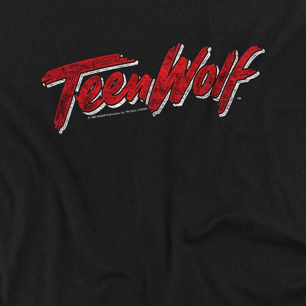 Black - Side - Teen Wolf Unisex Adult Scrawl Logo Long-Sleeved T-Shirt