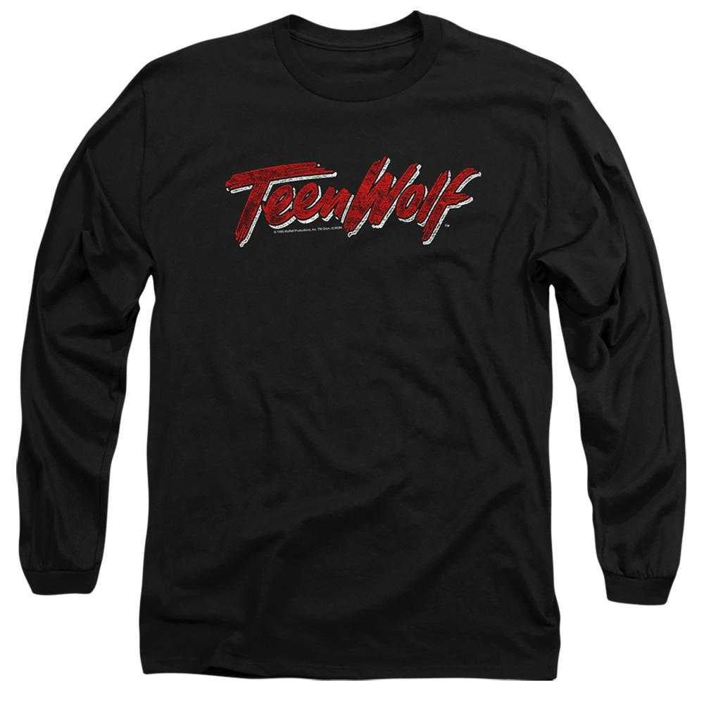 Black - Front - Teen Wolf Unisex Adult Scrawl Logo Long-Sleeved T-Shirt