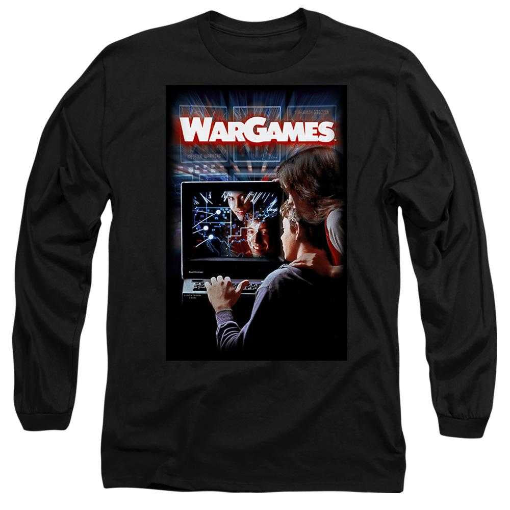 Black - Front - WarGames Unisex Adult Poster Long-Sleeved T-Shirt