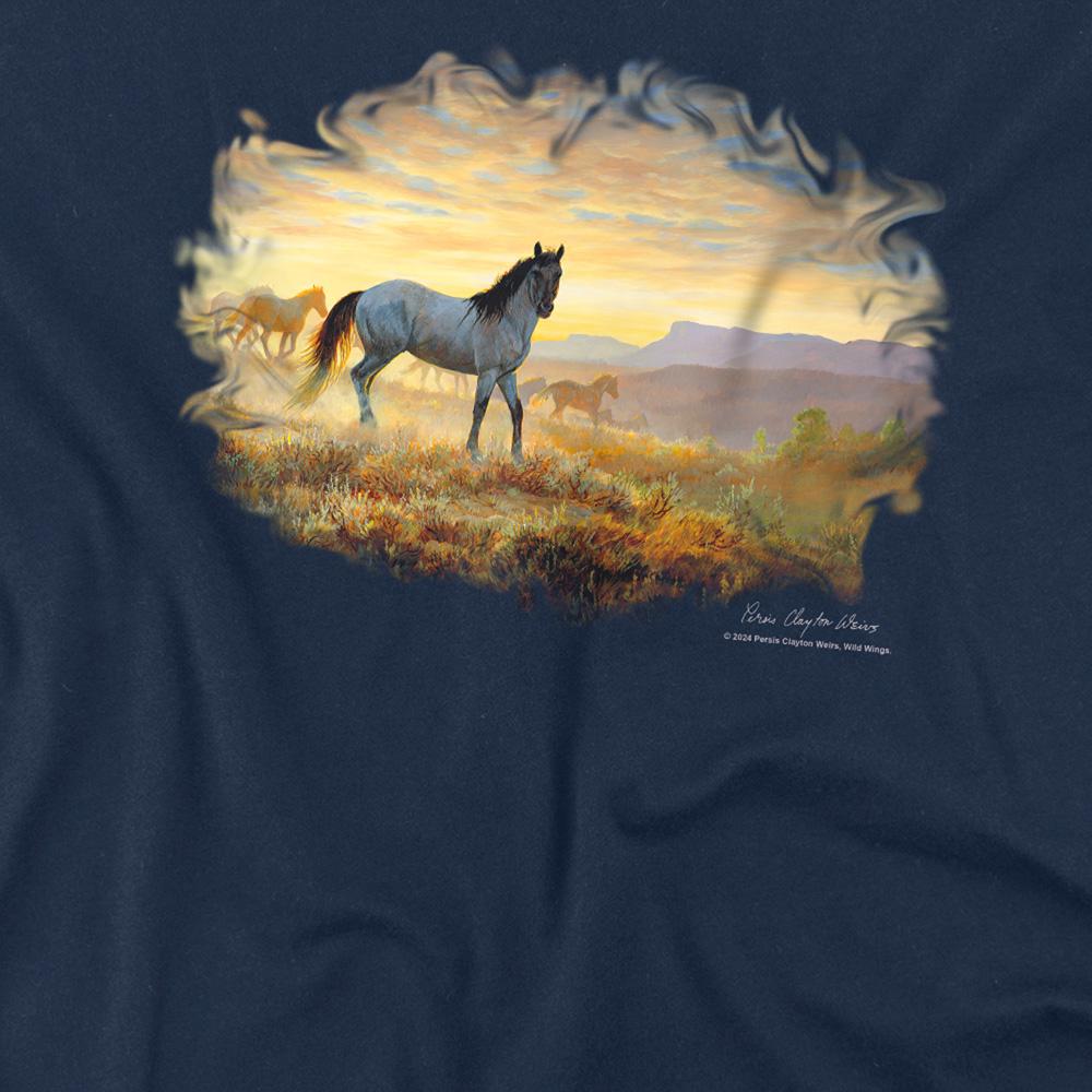 Navy - Side - Wildlife Unisex Adult Dust At Dawn T-Shirt