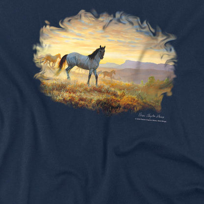Navy - Side - Wildlife Unisex Adult Dust At Dawn T-Shirt