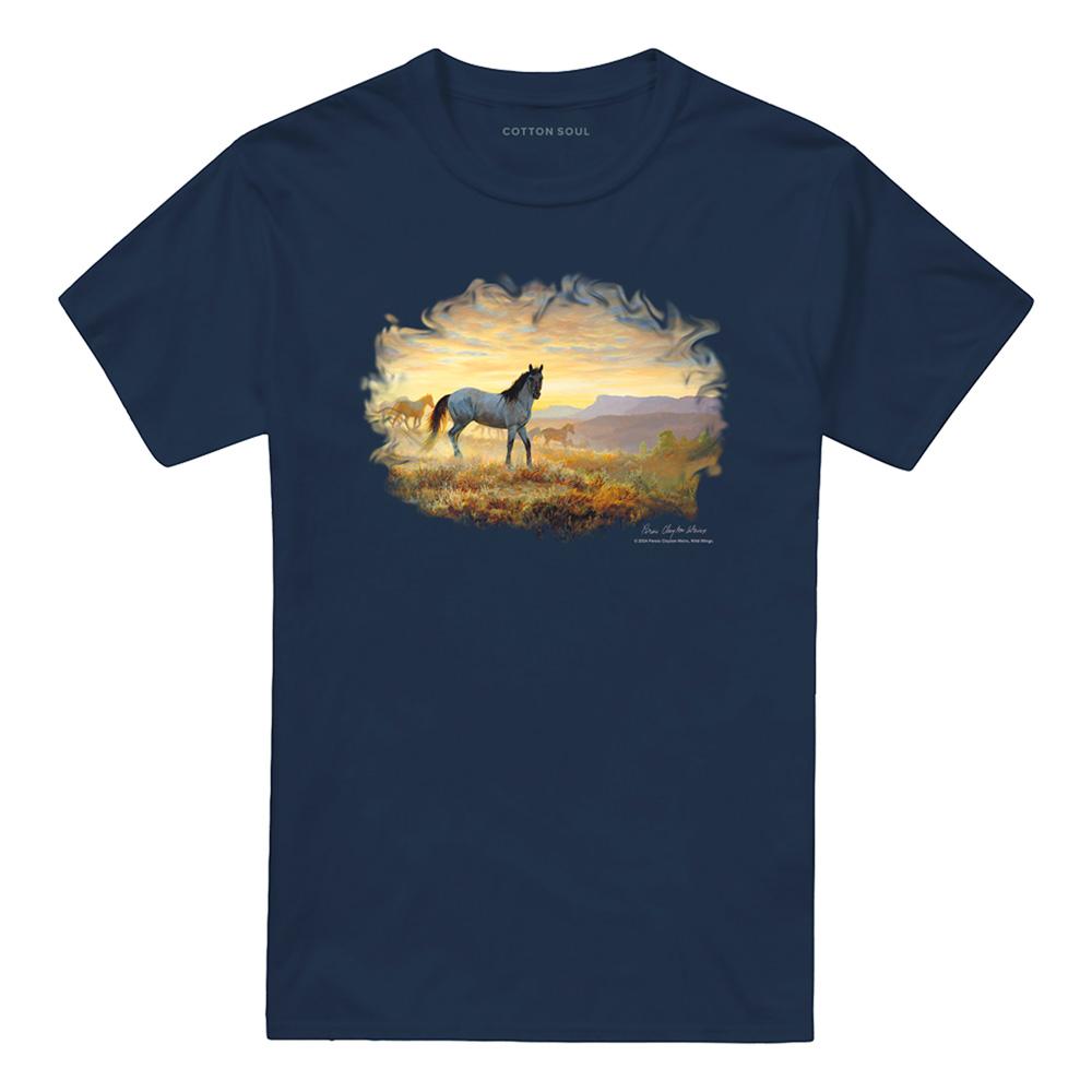 Navy - Front - Wildlife Unisex Adult Dust At Dawn T-Shirt