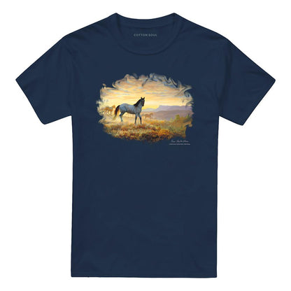 Navy - Front - Wildlife Unisex Adult Dust At Dawn T-Shirt