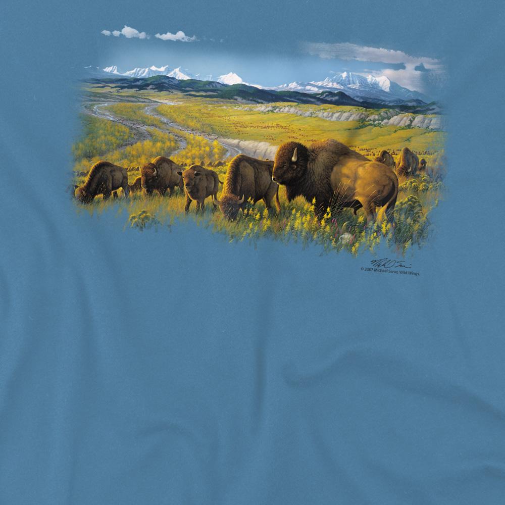Carolina Blue - Pack Shot - Wildlife Unisex Adult The Passing Herd T-Shirt