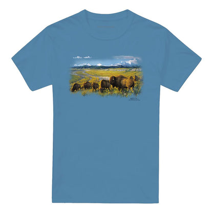 Carolina Blue - Front - Wildlife Unisex Adult The Passing Herd T-Shirt