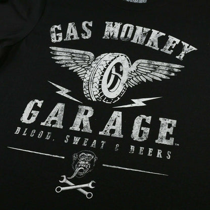 Black - Side - Gas Monkey Garage Mens Parts & Services T-Shirt